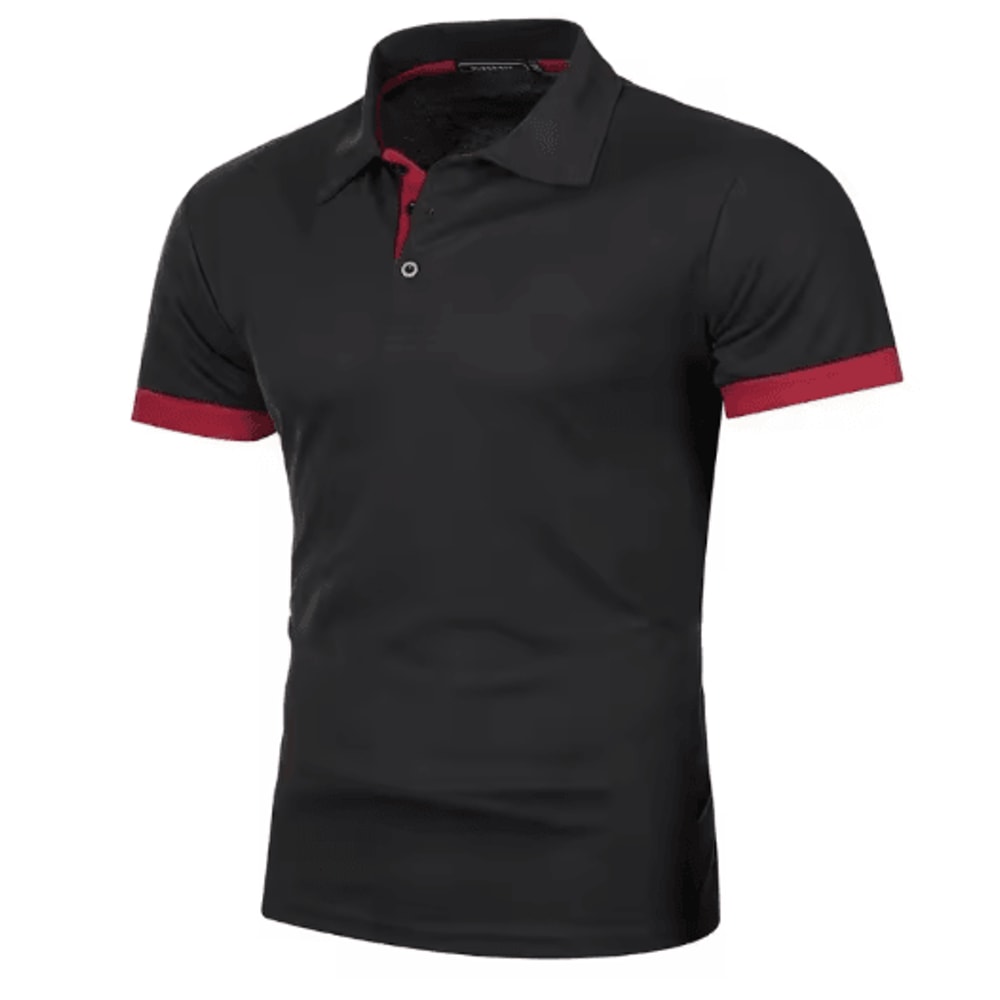 Mens Summer Short Sleeve Polo Shirt Lightweight Breathable Lapel Streetwear Business Tee 9