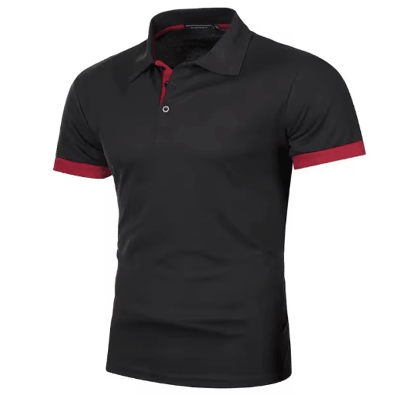 Mens Summer Short Sleeve Polo Shirt Lightweight Breathable Lapel Streetwear Business Tee 9