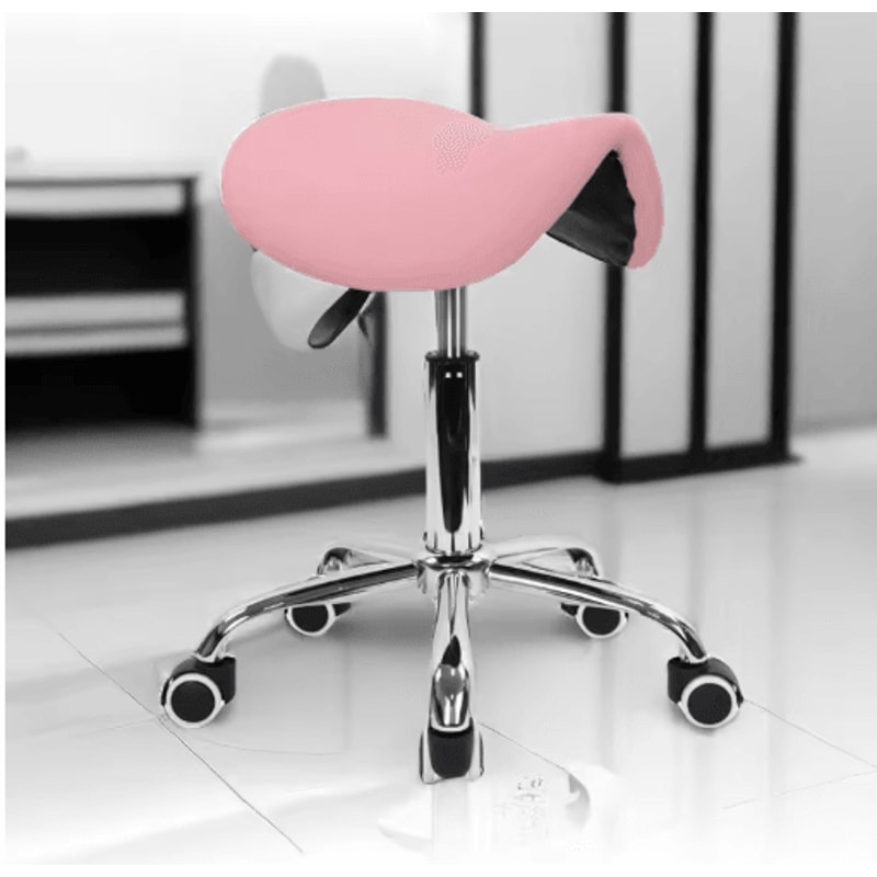 Foot Saddle Stool Cosmetology Shop Technician Spinning Lift Saddle Stool Dental Stool With Backrest 1