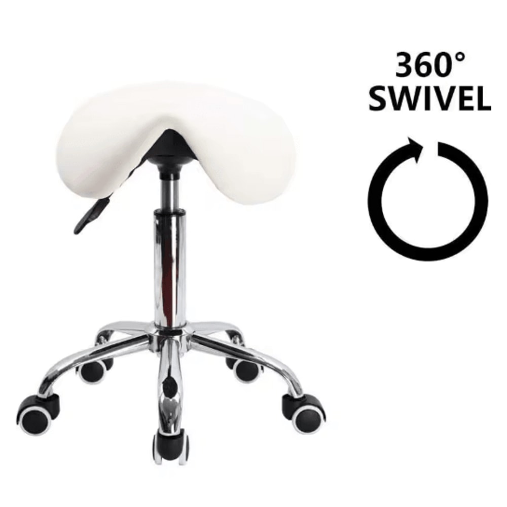 Foot Saddle Stool Cosmetology Shop Technician Spinning Lift Saddle Stool Dental Stool With Backrest 3