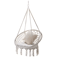 Hanging Cotton Rope Swing Chair With Cushion Indoor Hammock Chair With Hardware Kit 0