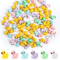 100PCS Miniature Resin Ducks 6 Color Mixed Tiny Duck Figurines For Aquarium Garden And DIY Decor 1