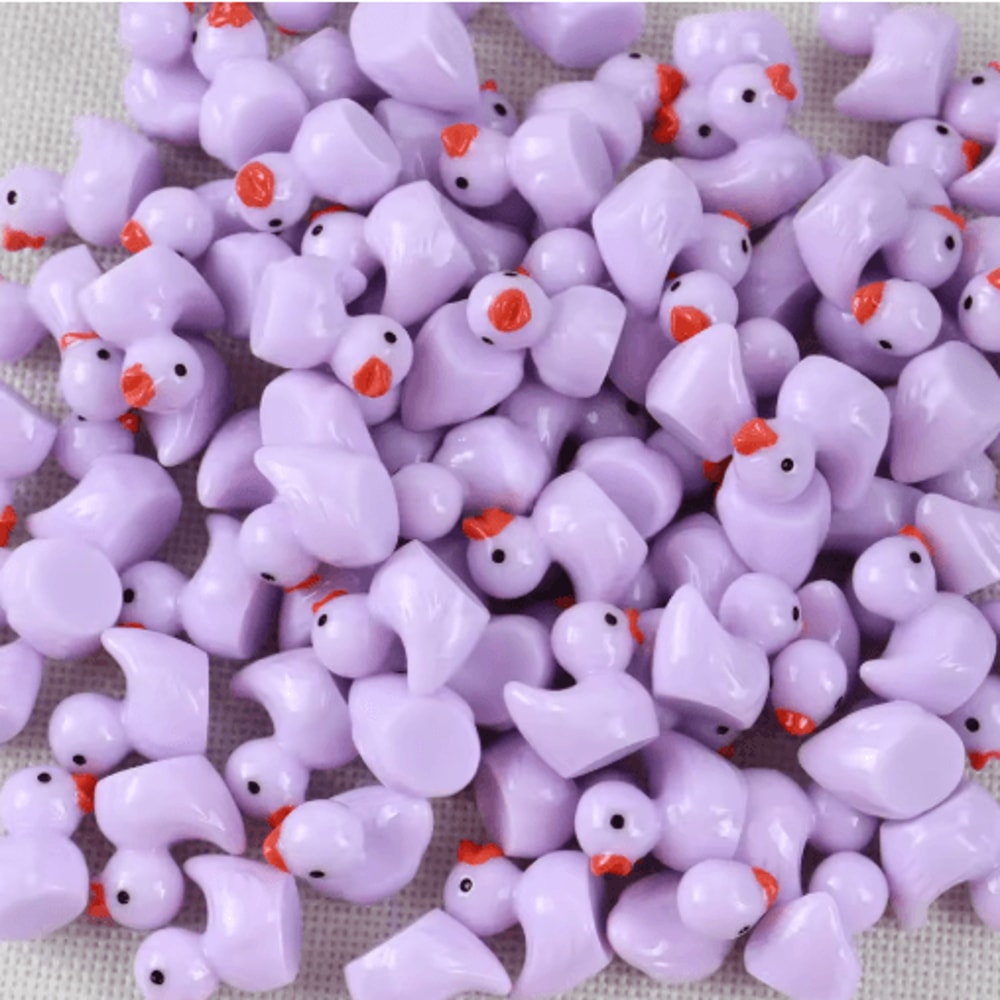 100PCS Miniature Resin Ducks 6 Color Mixed Tiny Duck Figurines For Aquarium Garden And DIY Decor 2