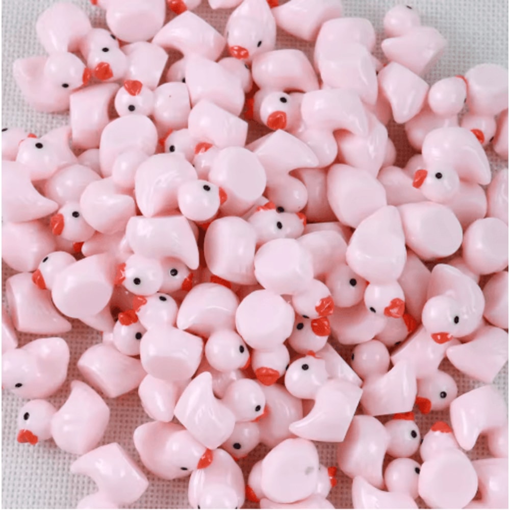100PCS Miniature Resin Ducks 6 Color Mixed Tiny Duck Figurines For Aquarium Garden And DIY Decor 3