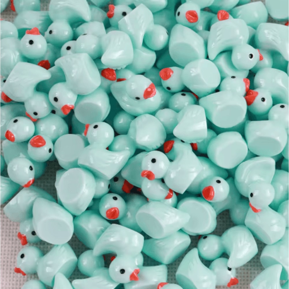 100PCS Miniature Resin Ducks 6 Color Mixed Tiny Duck Figurines For Aquarium Garden And DIY Decor 4