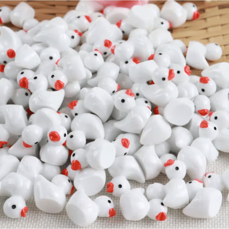 100PCS Miniature Resin Ducks 6 Color Mixed Tiny Duck Figurines For Aquarium Garden And DIY Decor 5