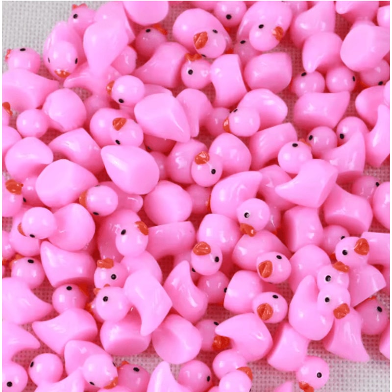 100PCS Miniature Resin Ducks 6 Color Mixed Tiny Duck Figurines For Aquarium Garden And DIY Decor 0