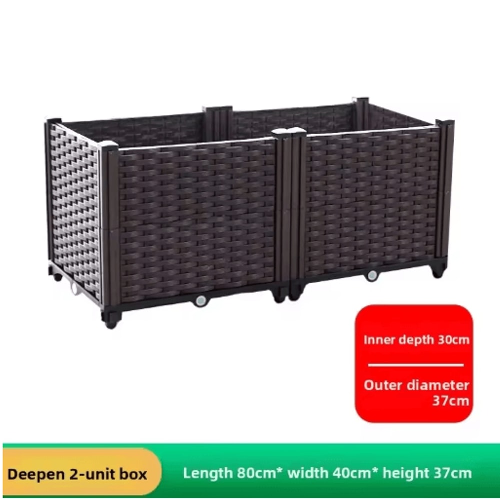 Oversized Thickened Plastic Balcony Planter Trough Heavy Duty Outdoor Vegetable Gardening Box 23