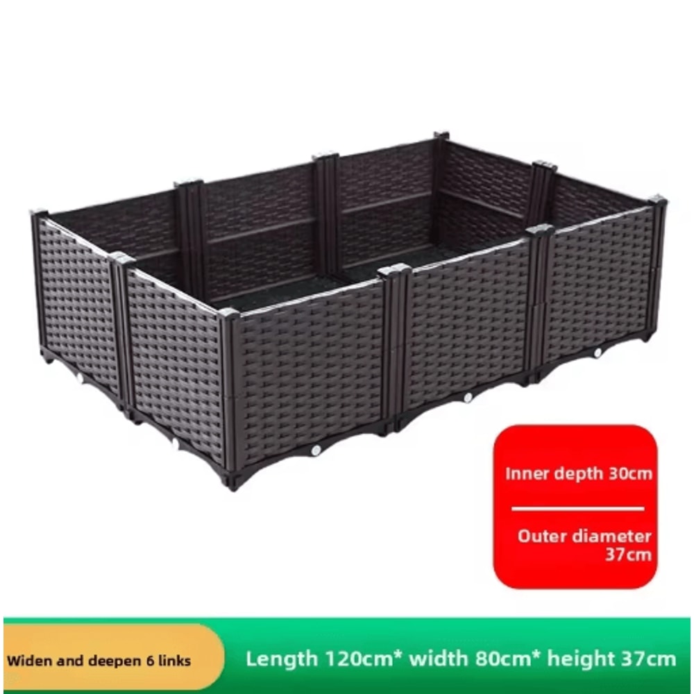 Oversized Thickened Plastic Balcony Planter Trough Heavy Duty Outdoor Vegetable Gardening Box 24
