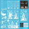 9PCS Snowflake Christmas Window Stickers Reindeer New Year Electrostatic White Holiday Decals 4