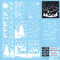9PCS Snowflake Christmas Window Stickers Reindeer New Year Electrostatic White Holiday Decals 9