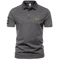 Mens Summer Short Sleeve Embroidered Polo Shirt Lightweight Breathable Solid Color T Shirt 1