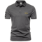 Mens Summer Short Sleeve Embroidered Polo Shirt Lightweight Breathable Solid Color T Shirt 1