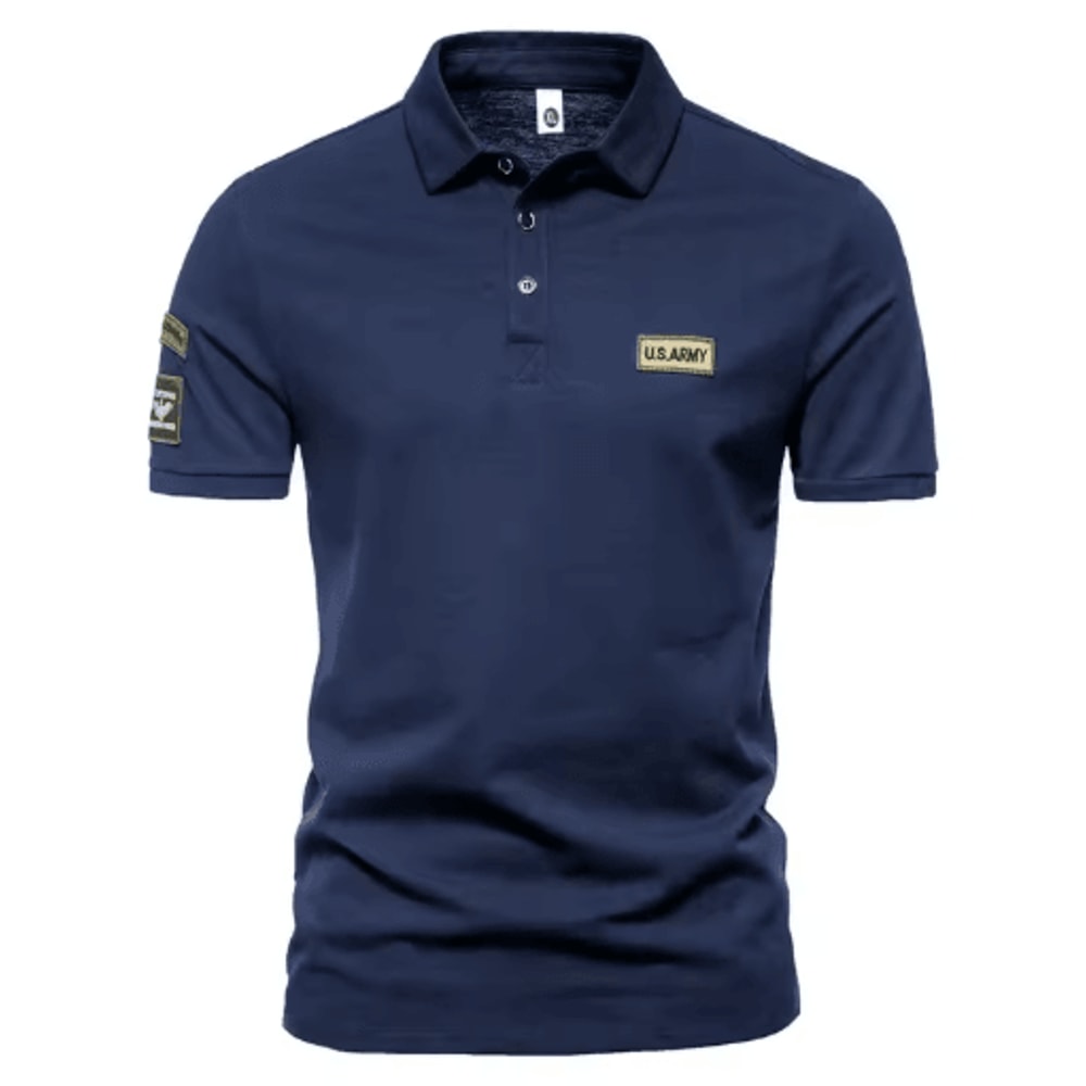 Mens Summer Short Sleeve Embroidered Polo Shirt Lightweight Breathable Solid Color T Shirt 4