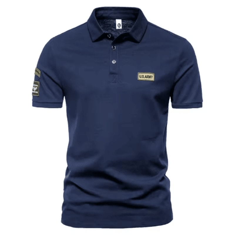 Mens Summer Short Sleeve Embroidered Polo Shirt Lightweight Breathable Solid Color T Shirt 4