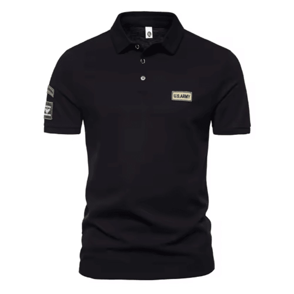 Mens Summer Short Sleeve Embroidered Polo Shirt Lightweight Breathable Solid Color T Shirt 5