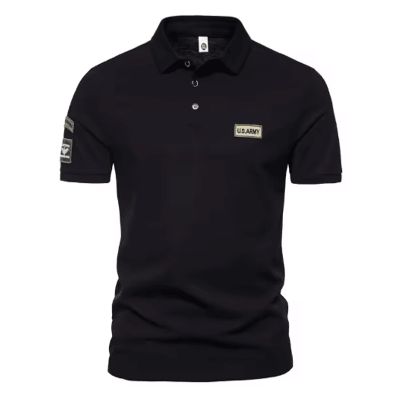 Mens Summer Short Sleeve Embroidered Polo Shirt Lightweight Breathable Solid Color T Shirt 5