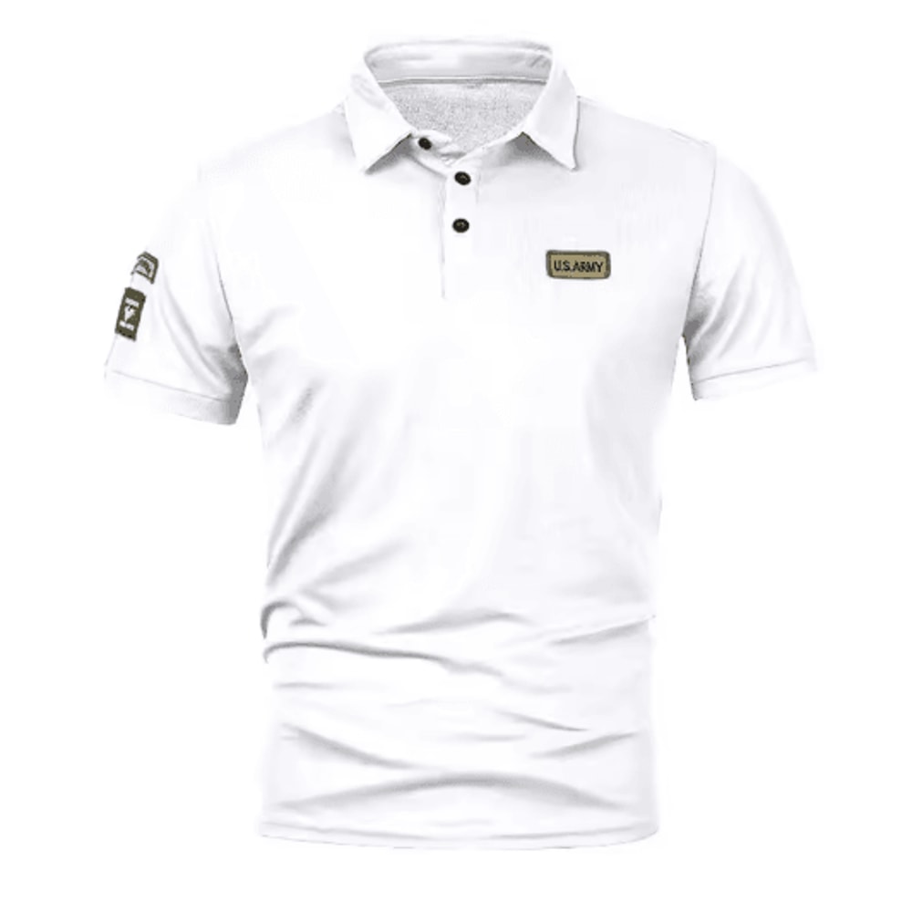 Mens Summer Short Sleeve Embroidered Polo Shirt Lightweight Breathable Solid Color T Shirt 6