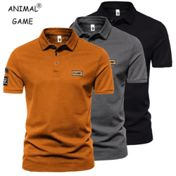 mens summer short sleeve embroidered polo shirt lightweight breathable solid color t shirt