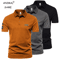 Mens Summer Short Sleeve Embroidered Polo Shirt Lightweight Breathable Solid Color T Shirt 0