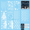 9PCS Snowflake Christmas Window Stickers Reindeer New Year Electrostatic White Holiday Decals 11