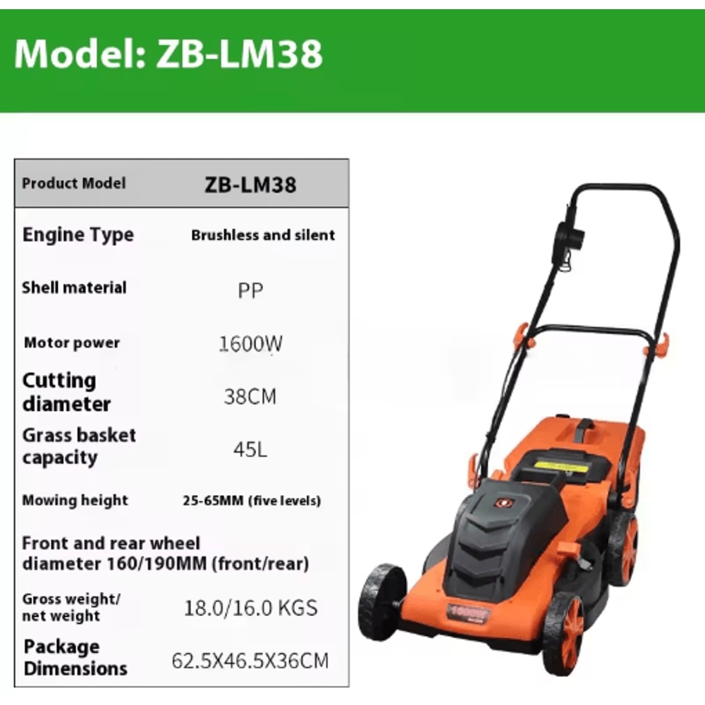 High Power Lithium Battery Electric Lawn Mower Silent Hand Pushed Grass Trimmer For Garden And Cour 1