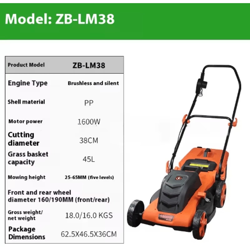 High Power Lithium Battery Electric Lawn Mower Silent Hand Pushed Grass Trimmer For Garden And Cour 1