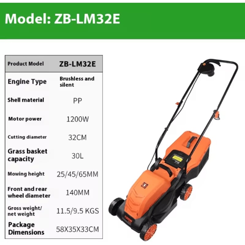 High Power Lithium Battery Electric Lawn Mower Silent Hand Pushed Grass Trimmer For Garden And Cour 2