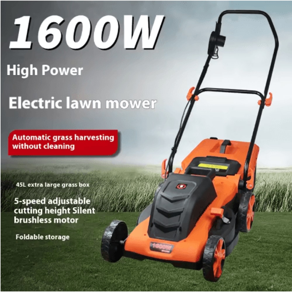 High Power Lithium Battery Electric Lawn Mower Silent Hand Pushed Grass Trimmer For Garden And Cour 0