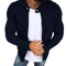 Mens Autumn Sports Casual Jacket Slim Fit Pleated Stripe Zip Up Cardigan Coat 1