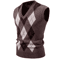 Mens Argyle Knit Vest V Neck Sleeveless Slim Fit Pullover Sweater 2