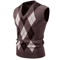 Mens Argyle Knit Vest V Neck Sleeveless Slim Fit Pullover Sweater 2