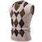 Mens Argyle Knit Vest V Neck Sleeveless Slim Fit Pullover Sweater 4