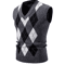 Mens Argyle Knit Vest V Neck Sleeveless Slim Fit Pullover Sweater 5