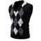 Mens Argyle Knit Vest V Neck Sleeveless Slim Fit Pullover Sweater 6