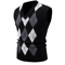 Mens Argyle Knit Vest V Neck Sleeveless Slim Fit Pullover Sweater 6