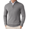 Mens Quarter Zip Knit Sweater Slim Fit Lightweight Mock Neck Pullover 1