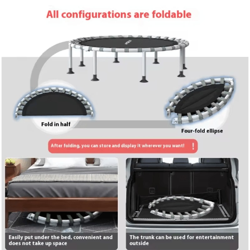 Indoor Home Trampoline Kids And Adult Bounce Bed For Fitness And Weight Loss 2