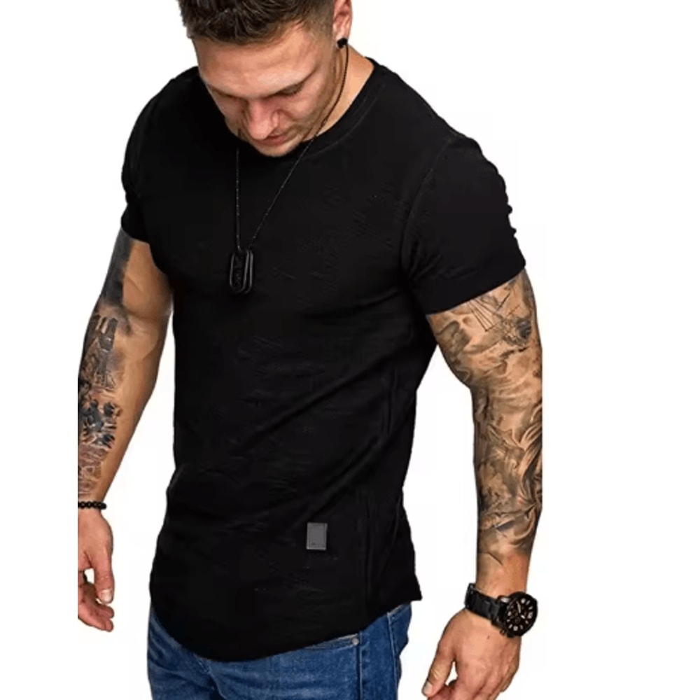 Mens Short Sleeve Crew Neck T Shirt Lightweight Casual And Active Wear 5