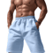 Mens Linen Cotton Elastic Waist Shorts Lightweight Summer Jogging And Basketball Wear 3