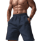 Mens Linen Cotton Elastic Waist Shorts Lightweight Summer Jogging And Basketball Wear 5