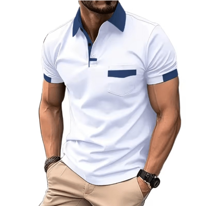 Mens Short Sleeve Polo Shirt Lightweight Breathable And Casual Fit With Pocket 0