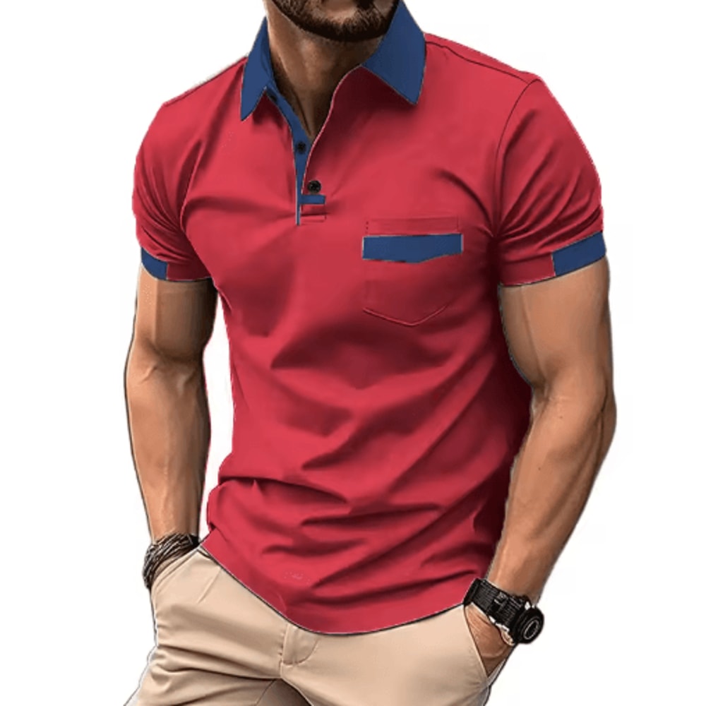 Mens Short Sleeve Polo Shirt Lightweight Breathable And Casual Fit With Pocket 6