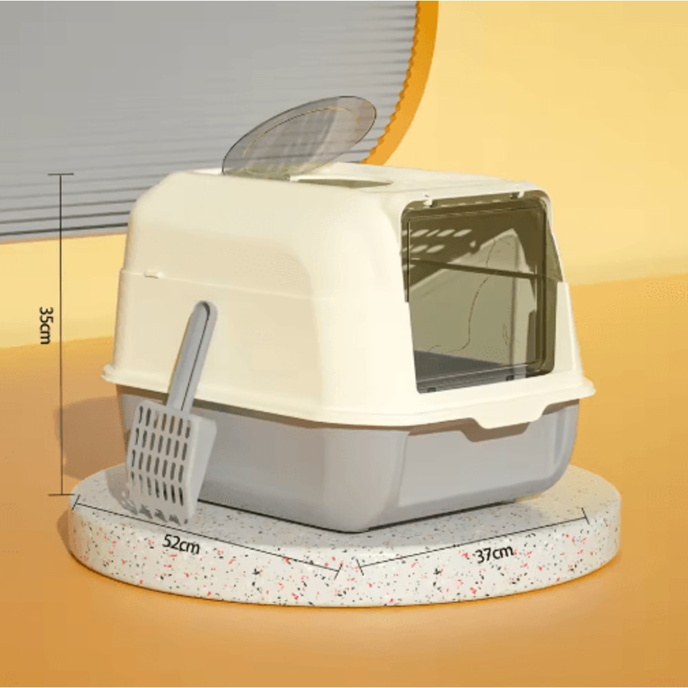 XL Fully Enclosed Anti Spill Cat Litter Box Odor Proof With Carry Handle 6