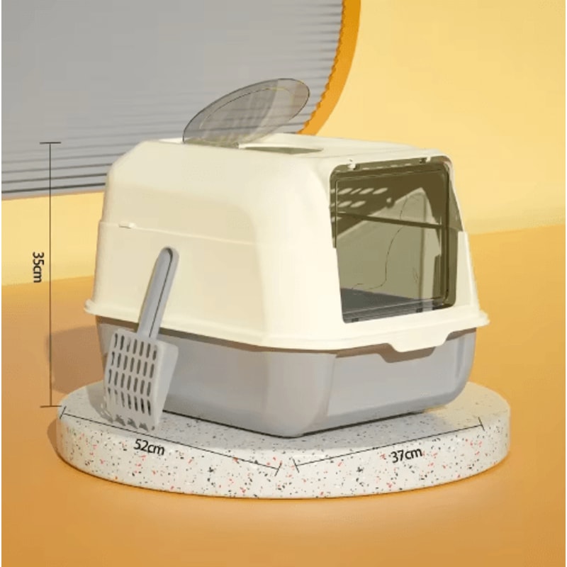 XL Fully Enclosed Anti Spill Cat Litter Box Odor Proof With Carry Handle 23