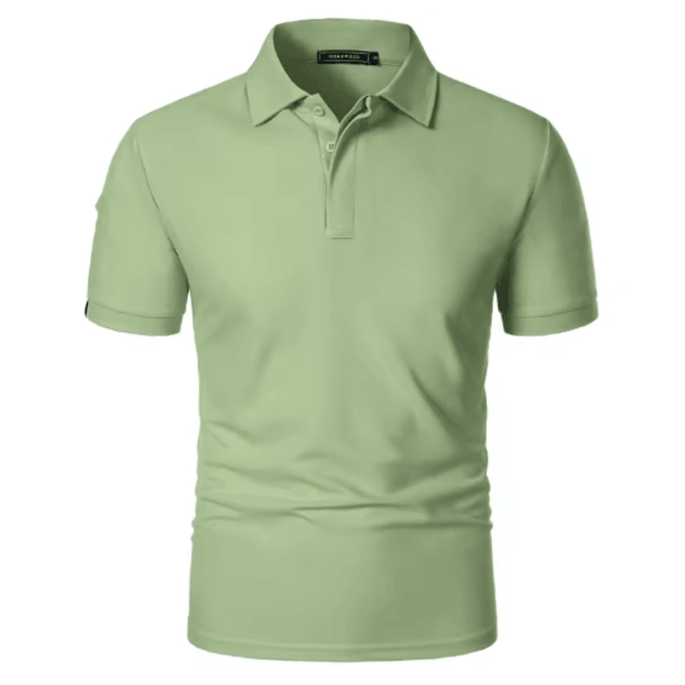 Mens Short Sleeve Polo Sports T Shirt Breathable Moisture Wicking And Oversized Fit 1