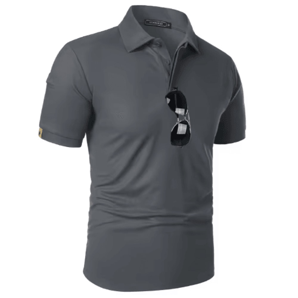 Mens Short Sleeve Polo Sports T Shirt Breathable Moisture Wicking And Oversized Fit 0