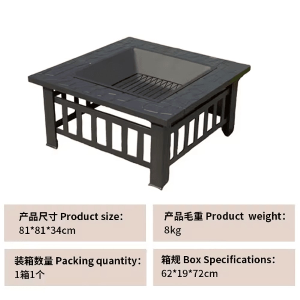 Outdoor Stove Grill Set Tea Brewing And Barbecue Heating Table With Grill Rack 17