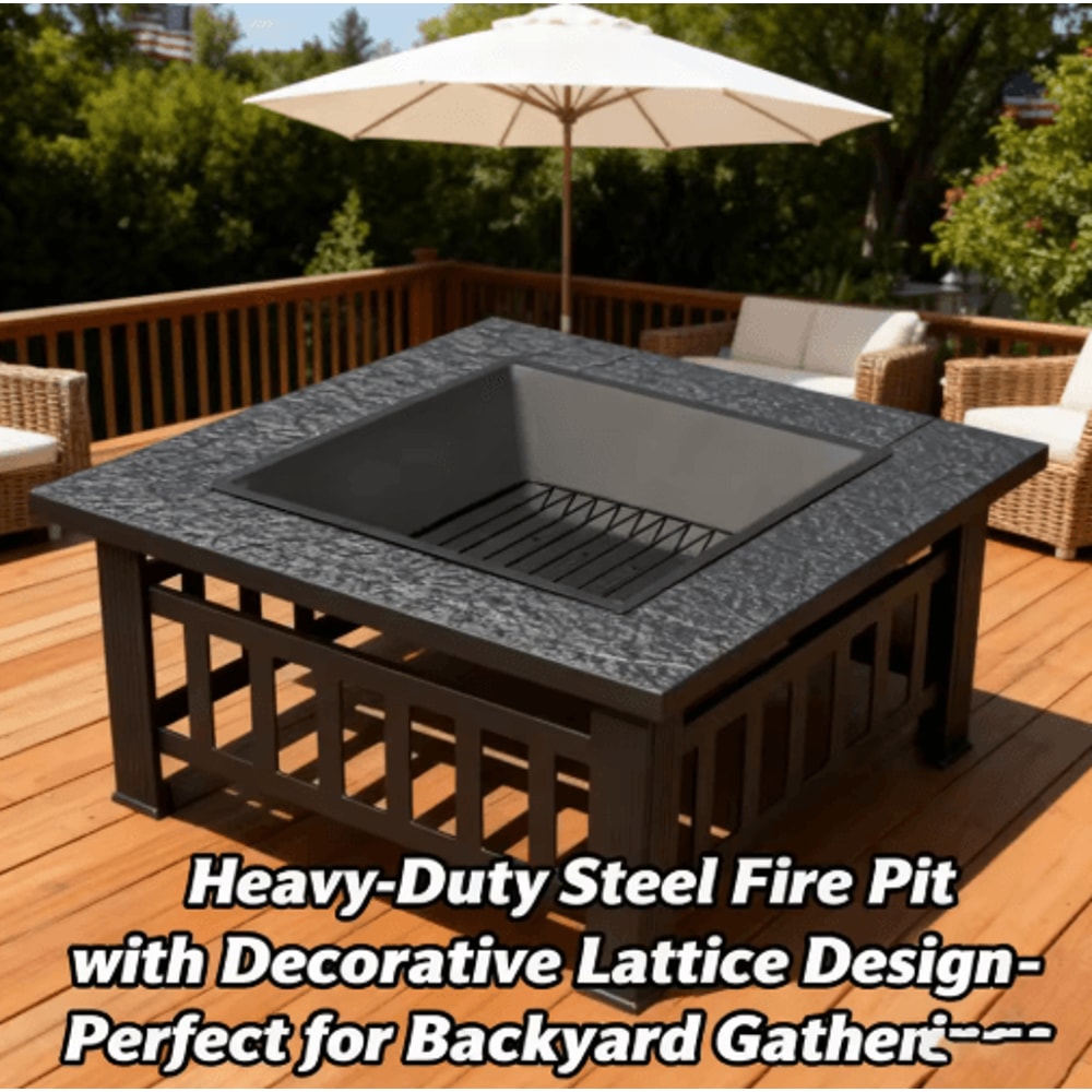 Outdoor Stove Grill Set Tea Brewing And Barbecue Heating Table With Grill Rack 0