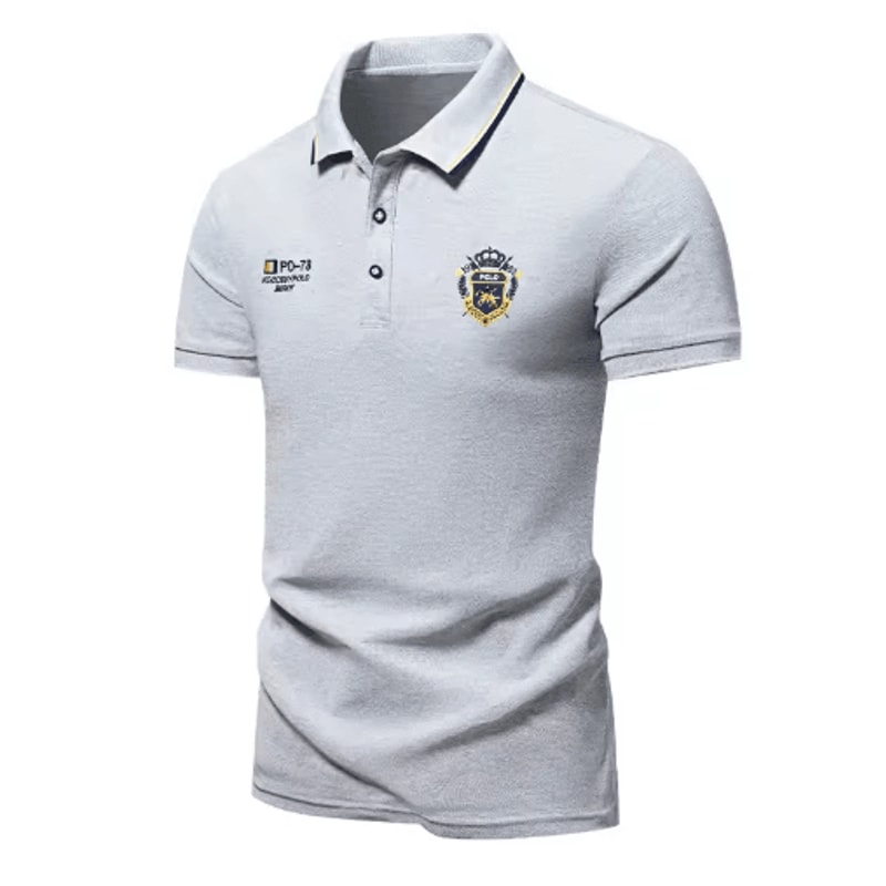 Mens Embroidered Polo Shirt Lightweight Breathable Summer Casual Top 4